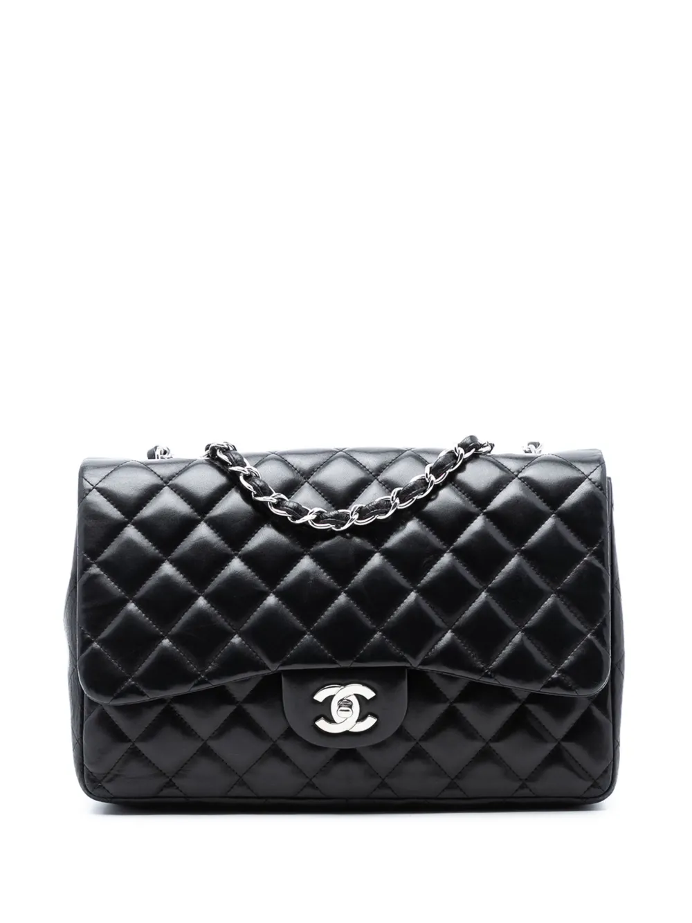 CHANEL Pre-Owned 2009-2010 Jumbo Classic Lambskin Single Flap shoulder bag - Nero
