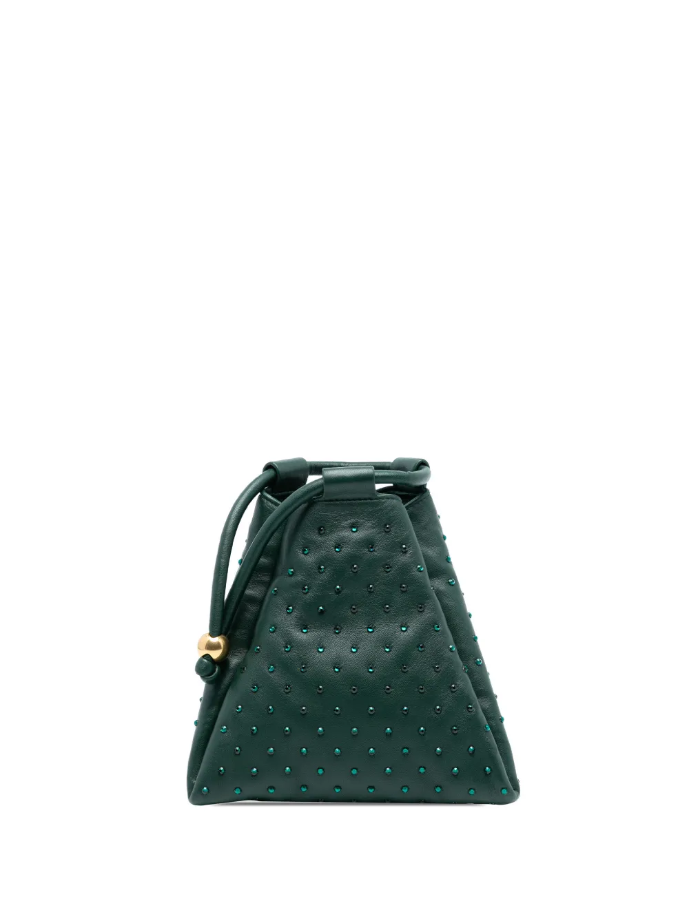 Bottega Veneta Pre-Owned 2021-2025 Mini Lambskin Crystal Embellished Triangle handbag - Verde