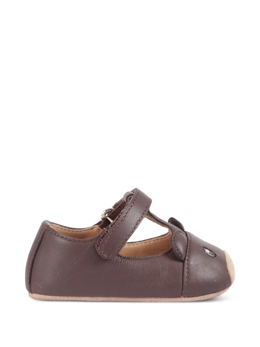 Fendi Kids Sandalen met klittenband en beerprint Bruin