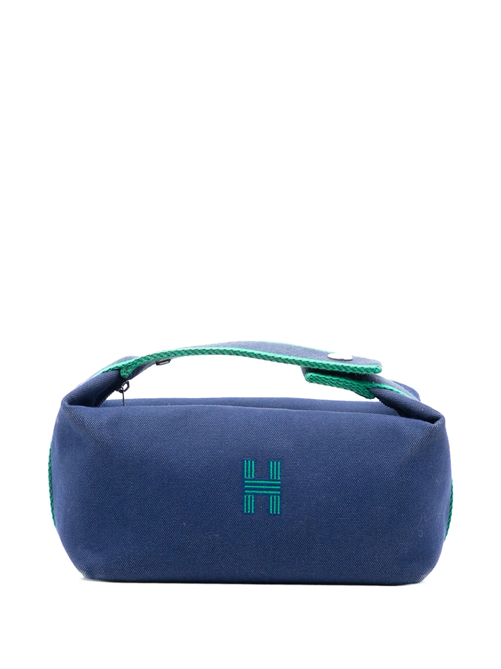 Hermès Pre-Owned 2021-2025 Small Toile Bride A Brac Case vanity bag - Blu