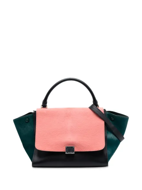 Celine Pre-Owned 2013 Medium Tricolor Calfskin and Ponyhair Trapeze satchel