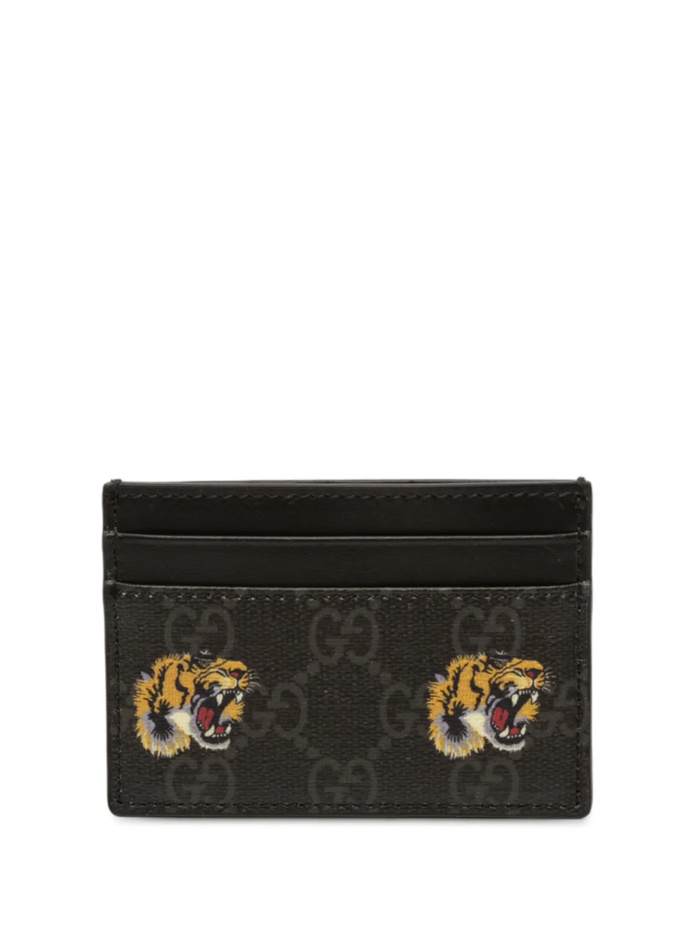 Gucci Pre-Owned 2000-2015 GG Supreme Tiger card holder - Nero