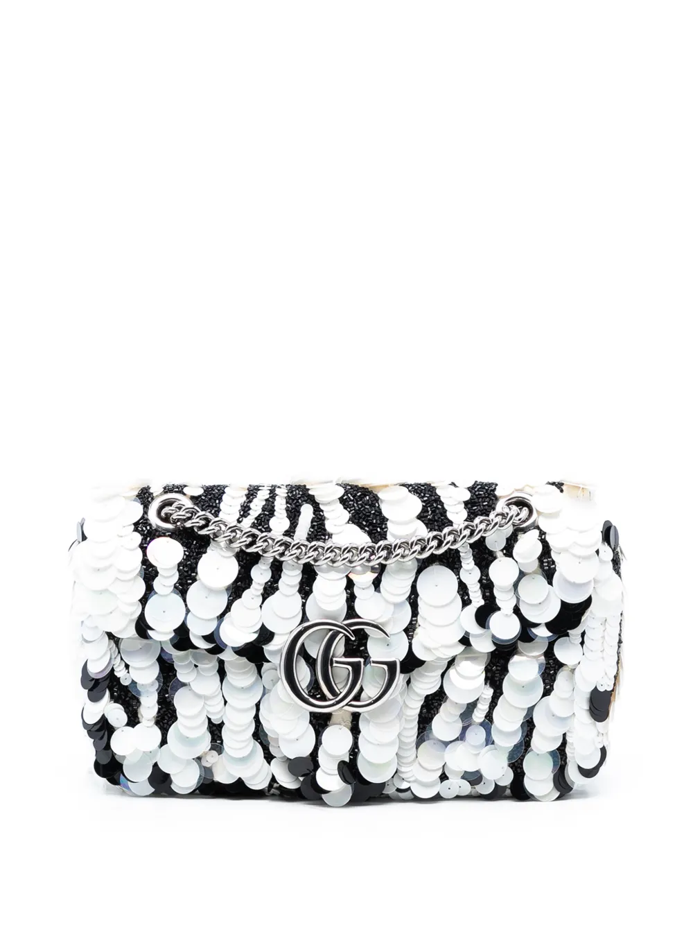 Gucci Pre-Owned 2016-2025 Medium GG Marmont Sequin Embellished Leather shoulder bag - Nero