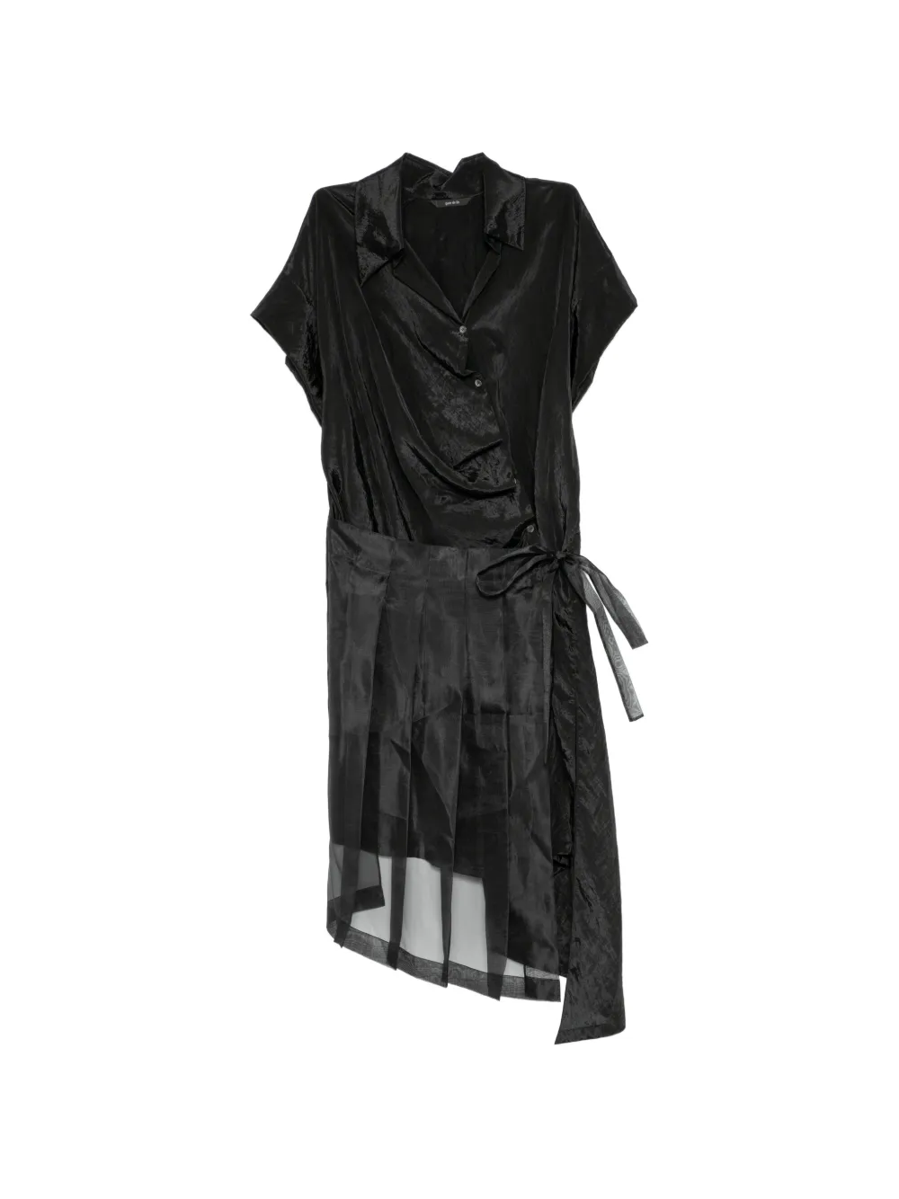 GAZ DE LIN tied-waist midi dress - Black