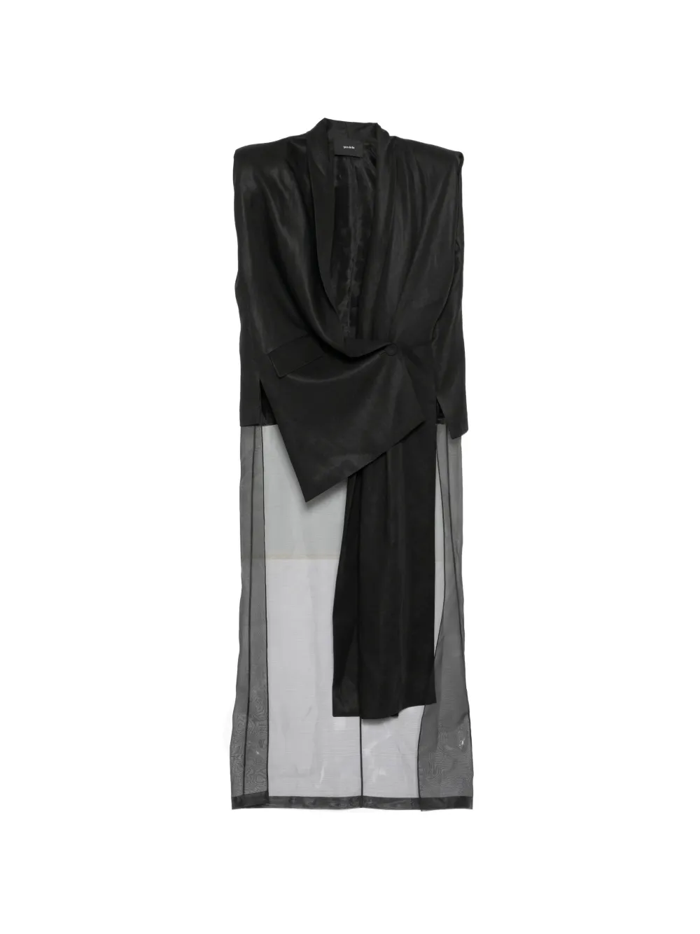 GAZ DE LIN sleeveless coat - Nero