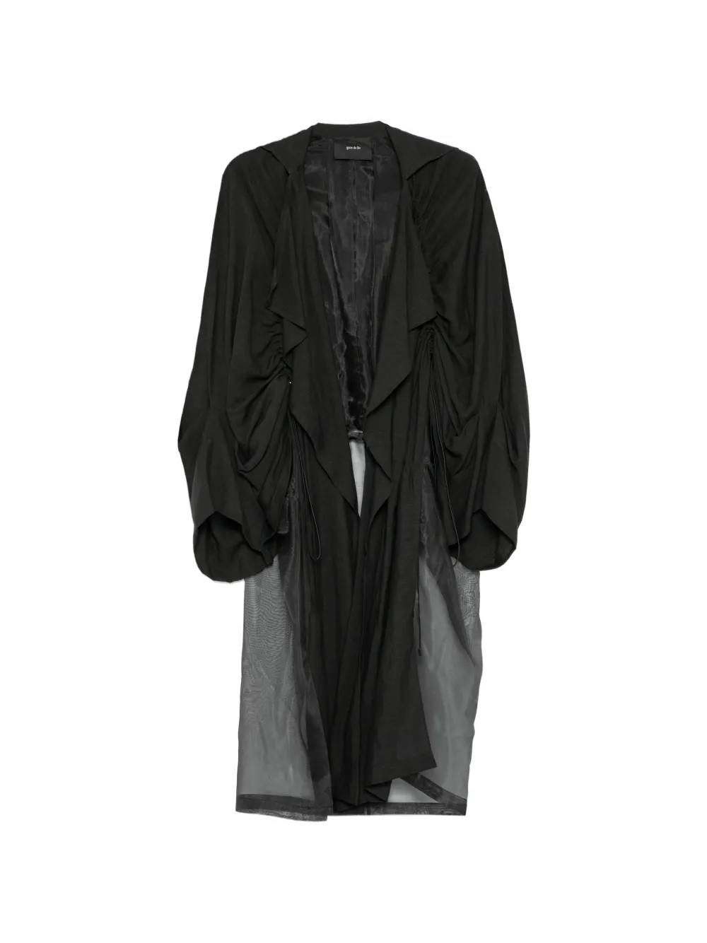 GAZ DE LIN shirred coat - Nero