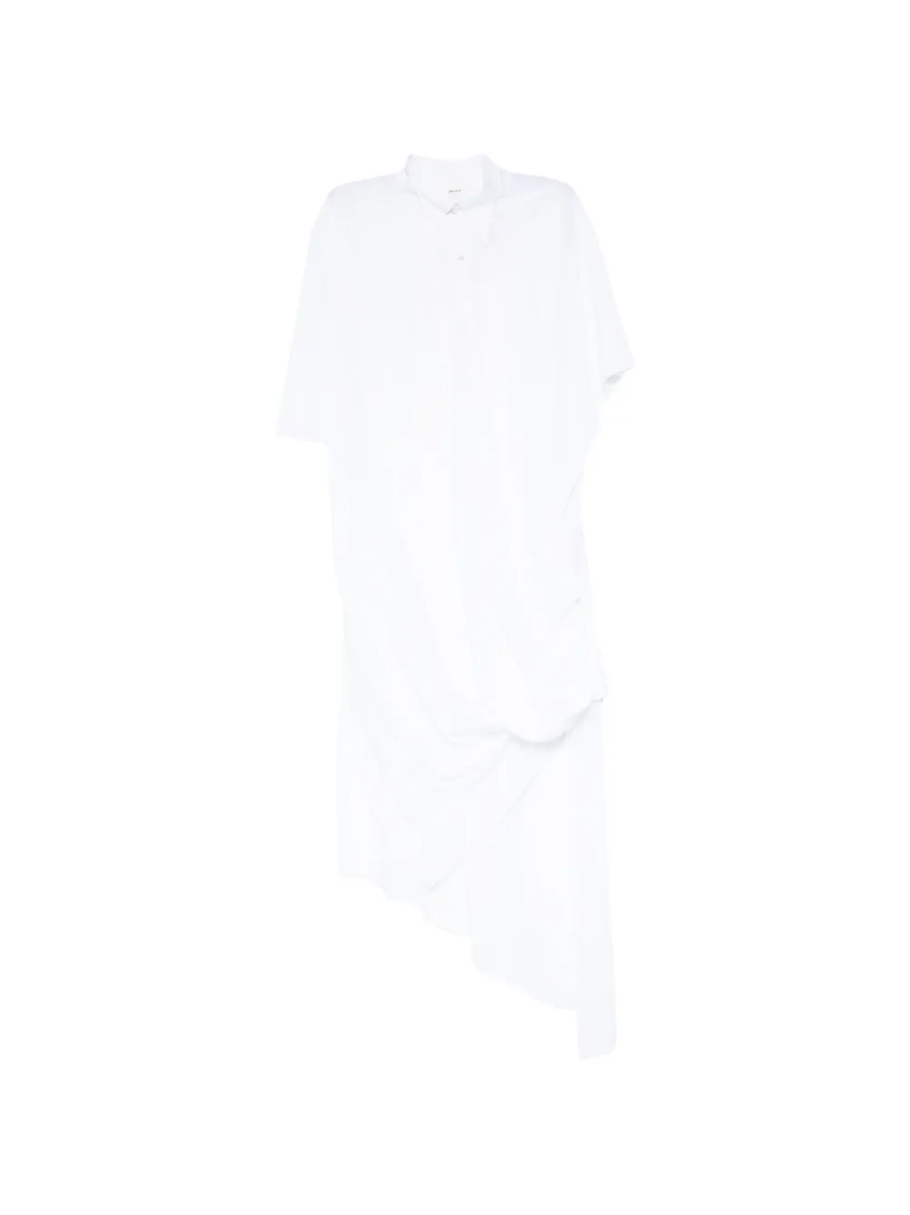 GAZ DE LIN draped shirt dress - White