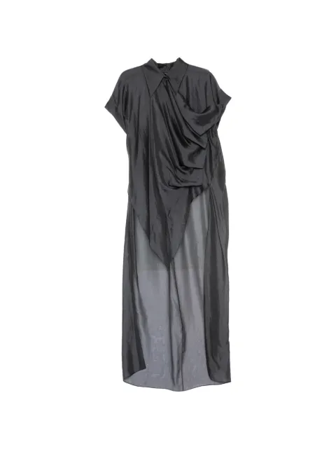 GAZ DE LIN vestido largo con diseño drapeado