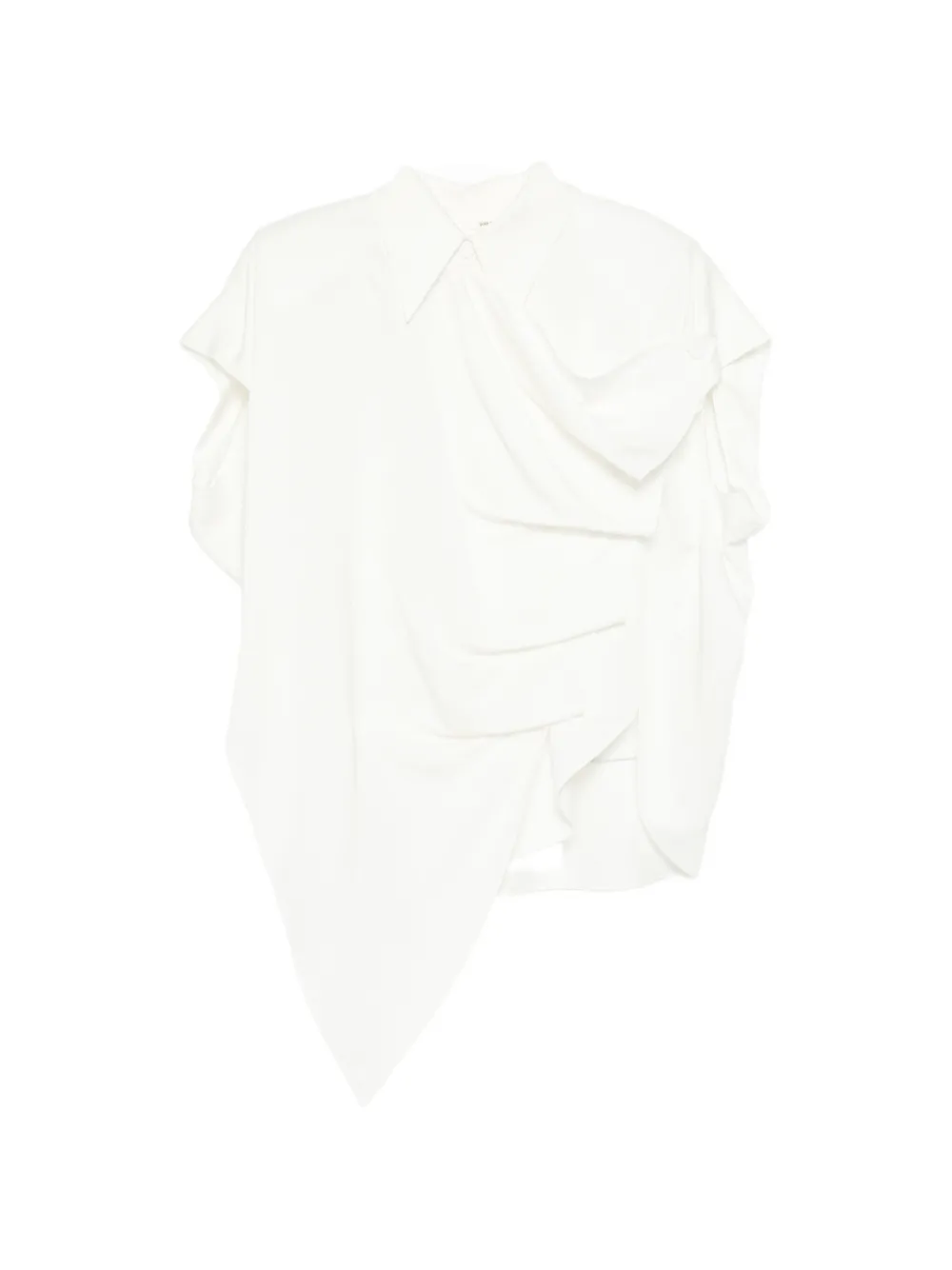 GAZ DE LIN draped collar shirt - White