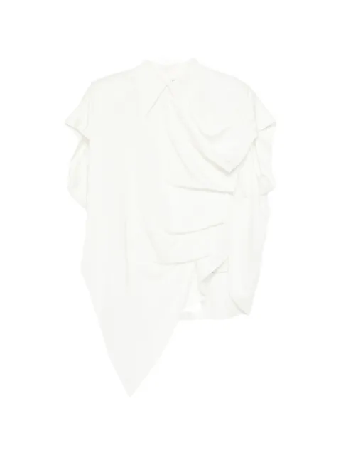 GAZ DE LIN camisa con cuello drapeado