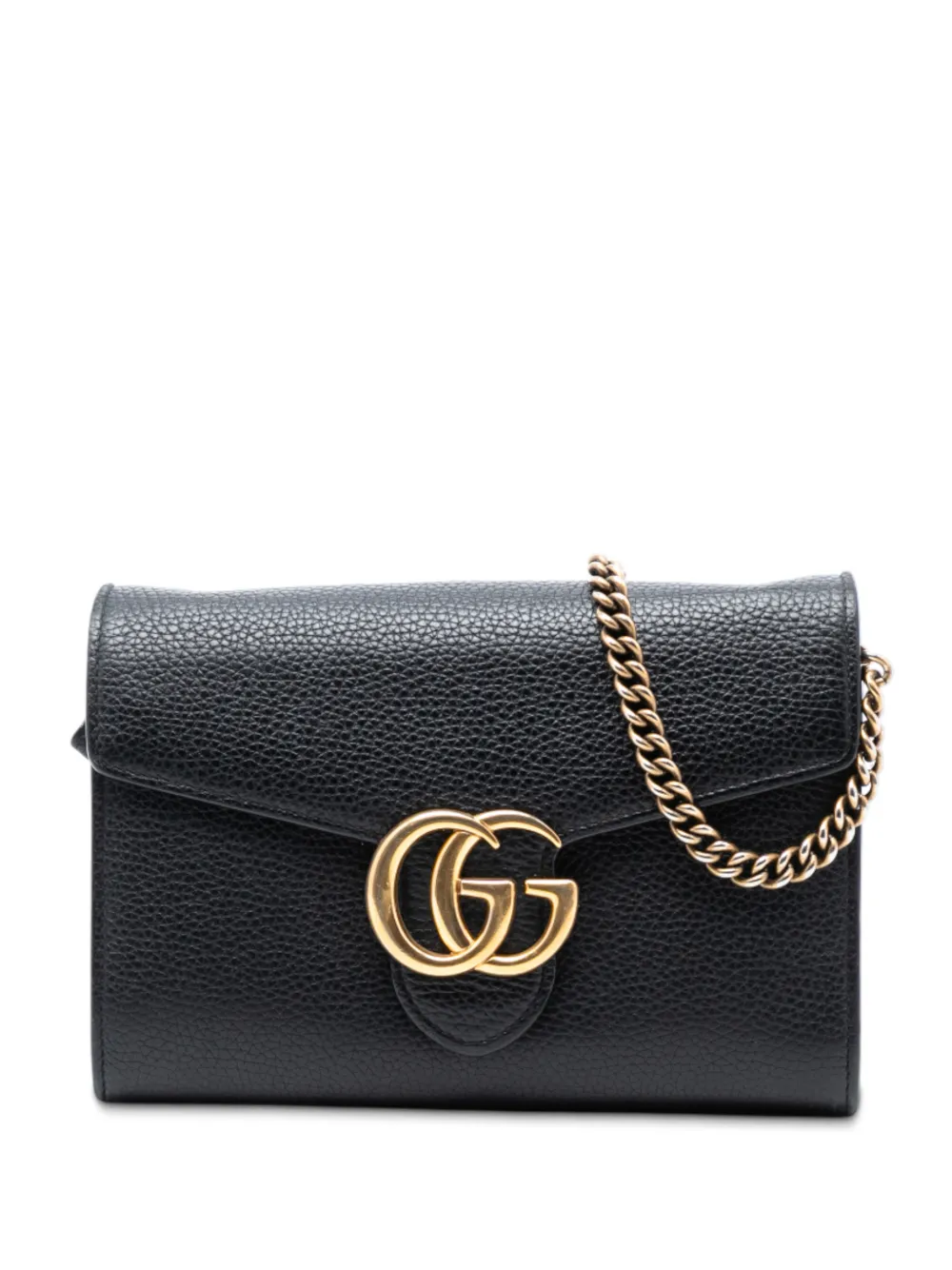 Gucci Pre-Owned 2016-2025 GG Marmont Leather Wallet on Chain crossbody bag - Nero