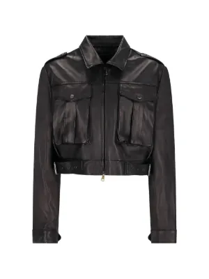 Emporio Armani レザージャケット | ブラウン | FARFETCH JP