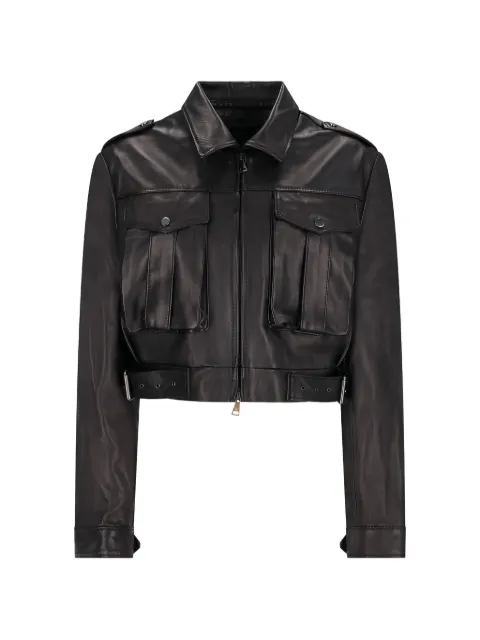 Alessandra Rich zip-up leather jacket