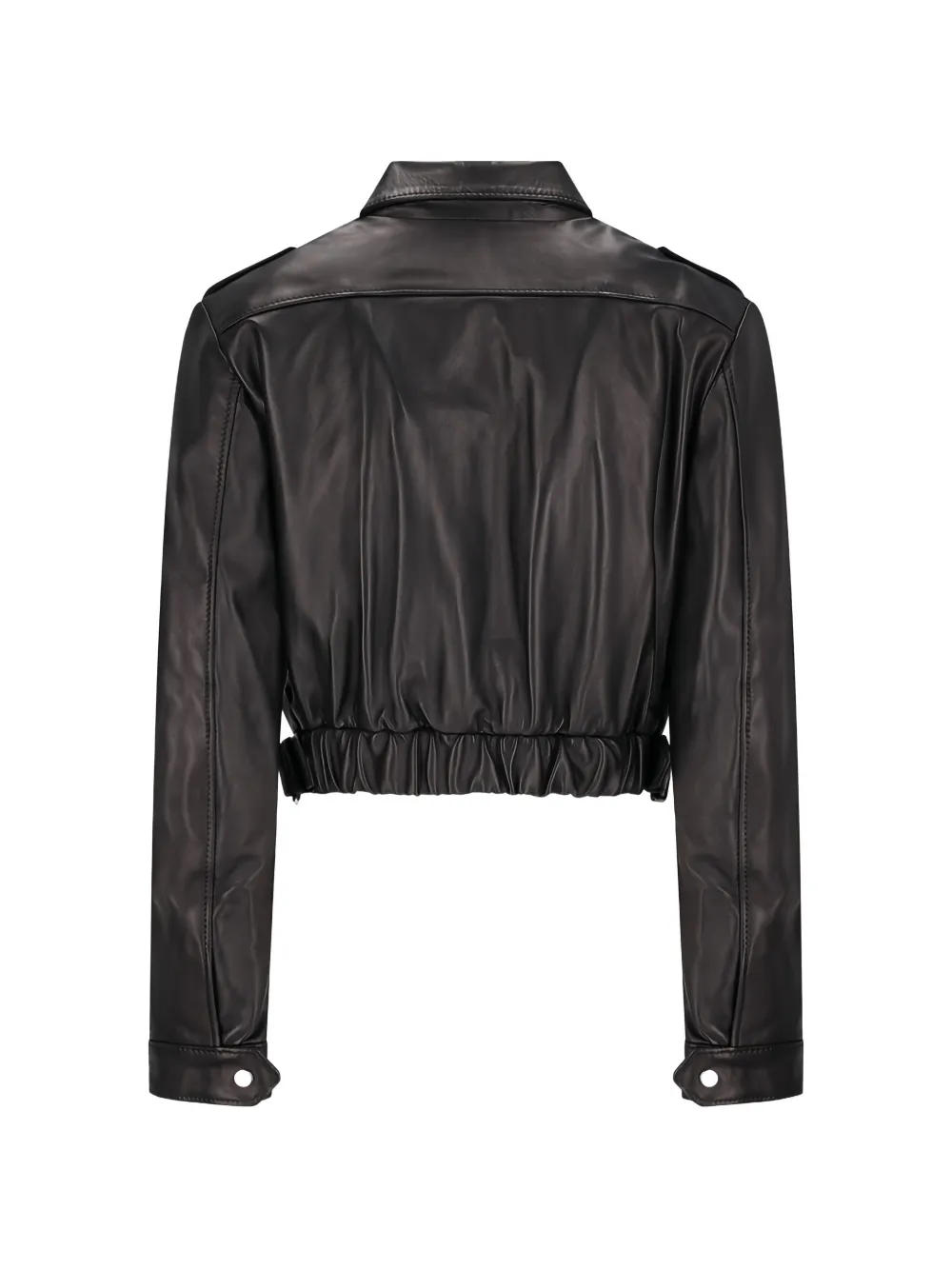  Alessandra Rich Zip-up Leather Jacket - Black 