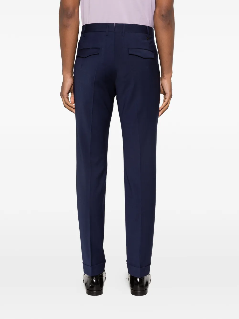 PT Torino Traveller plooibroek met manchetten Blauw