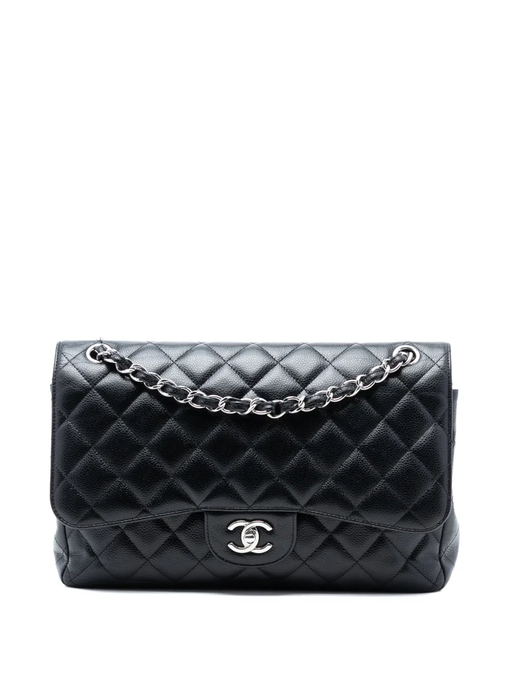 CHANEL Pre-Owned 2010-2011 Jumbo Classic Caviar Double Flap shoulder bag - Nero
