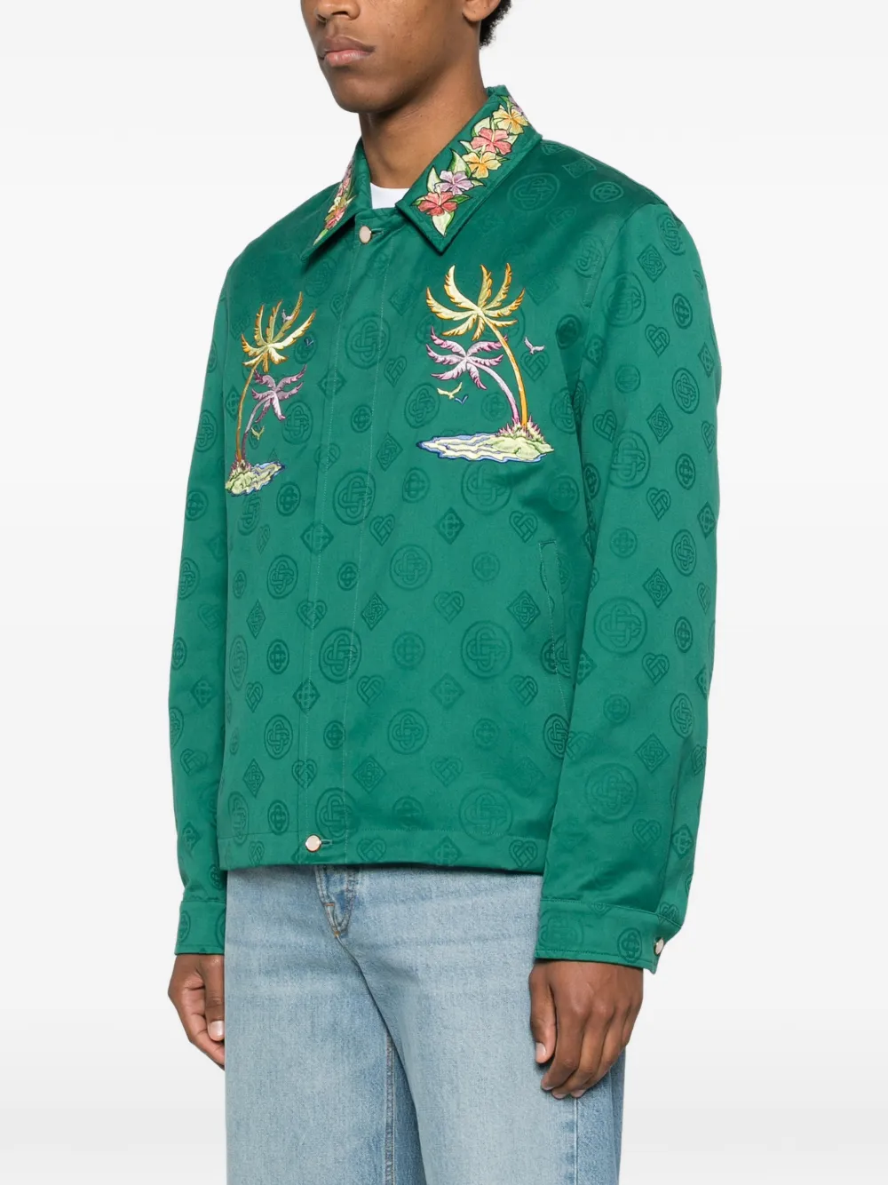  Casablanca Casa Embroidery Overshirt - Green 