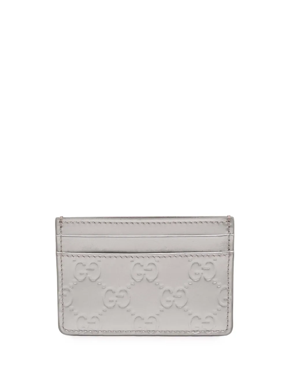 Gucci Pre-Owned 2016-2025 Patent Guccissima card holder - Argento