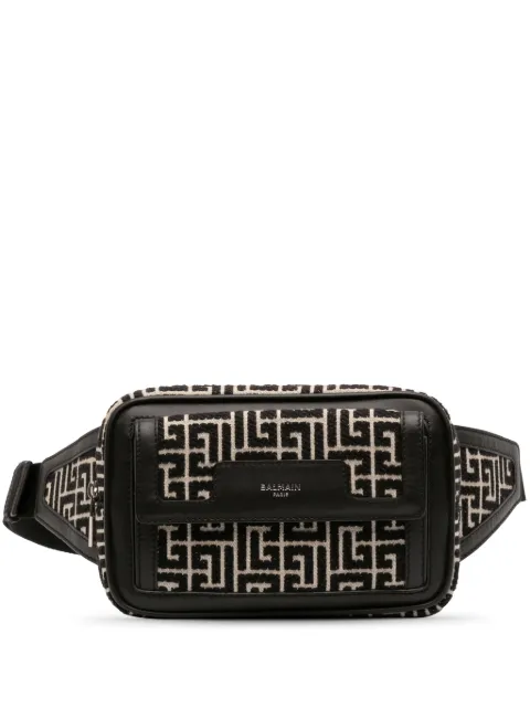 Balmain Pre-Owned 2020-2025 Monogram Leather Trimmed Jacquard belt bag