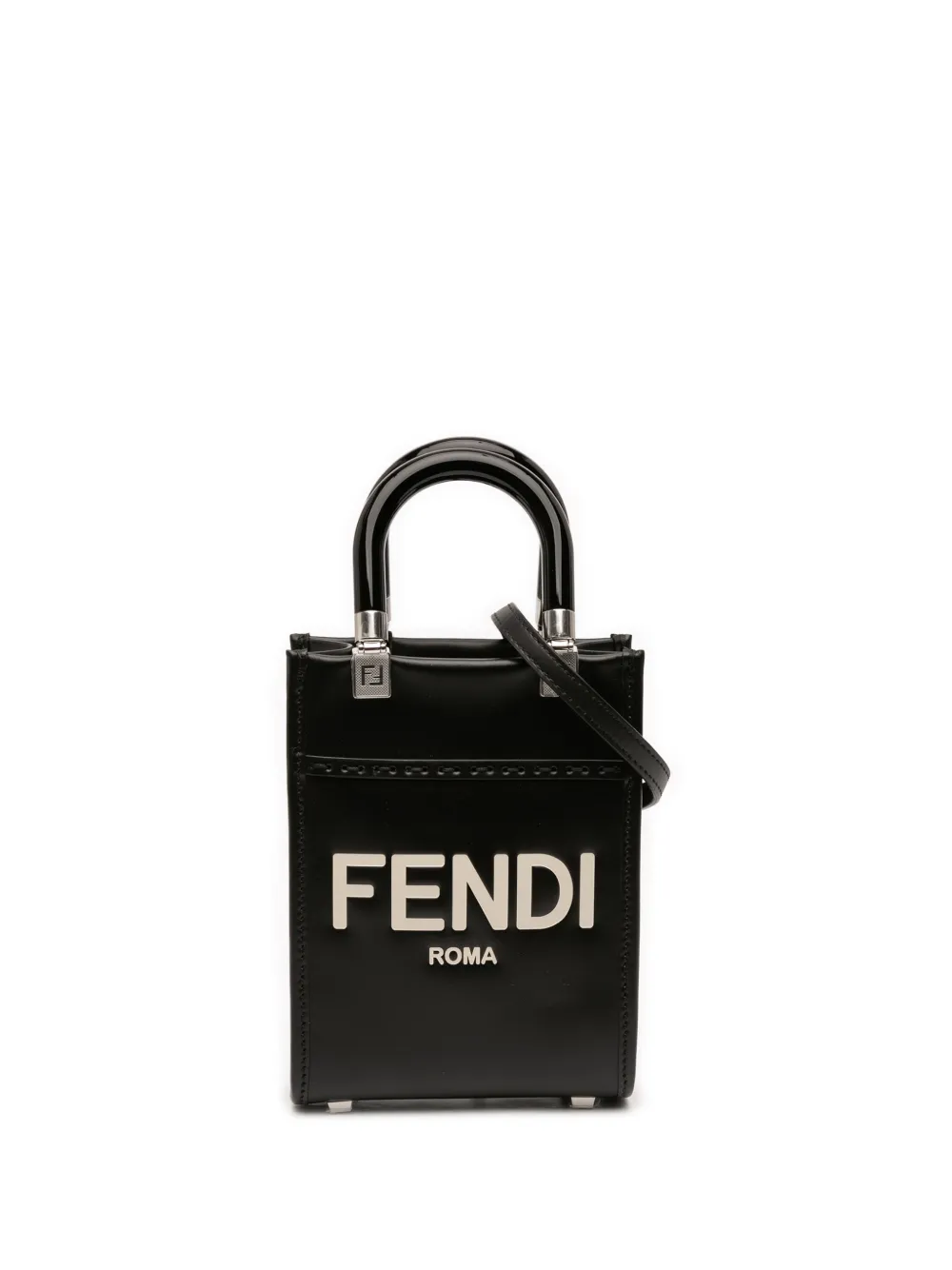 Fendi Pre-Owned 2010-2025 Mini Leather Sunshine Shopper Tote satchel - Nero