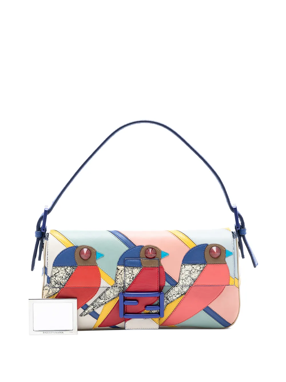 2010-2025 Patchwork Leather Qutweet Bird Baguette Shoulder Bag