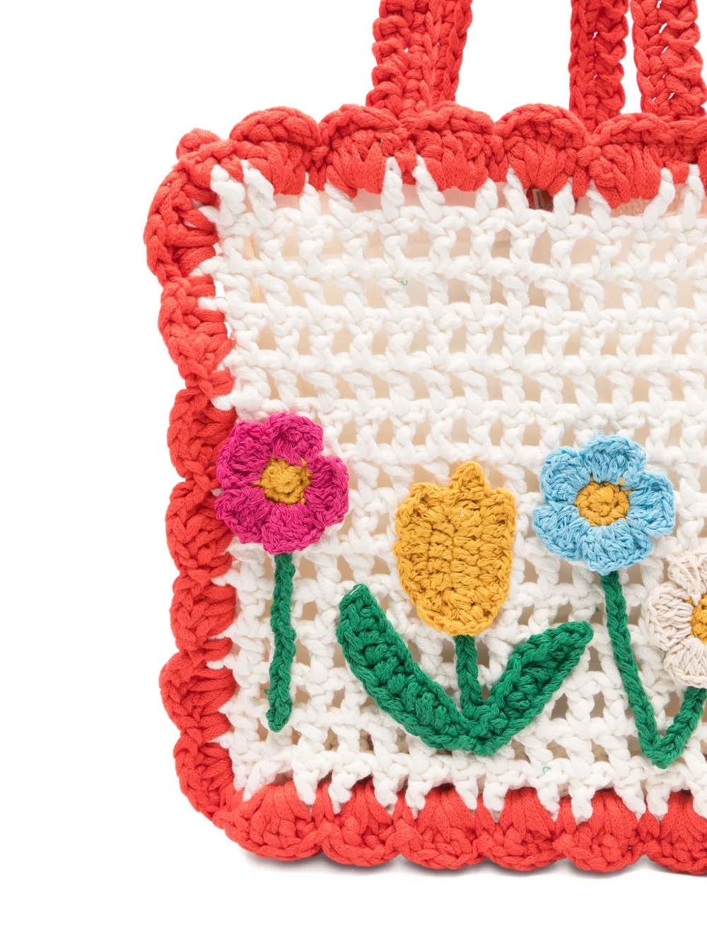 Stella McCartney Kids Gehaakte tas met bloemapplicatie Wit