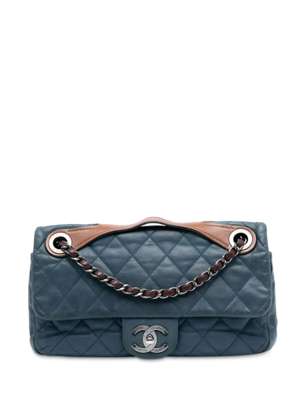 CHANEL Pre-Owned 2010-2011 Medium Iridescent Calfskin In The Mix Flap satchel - Blu