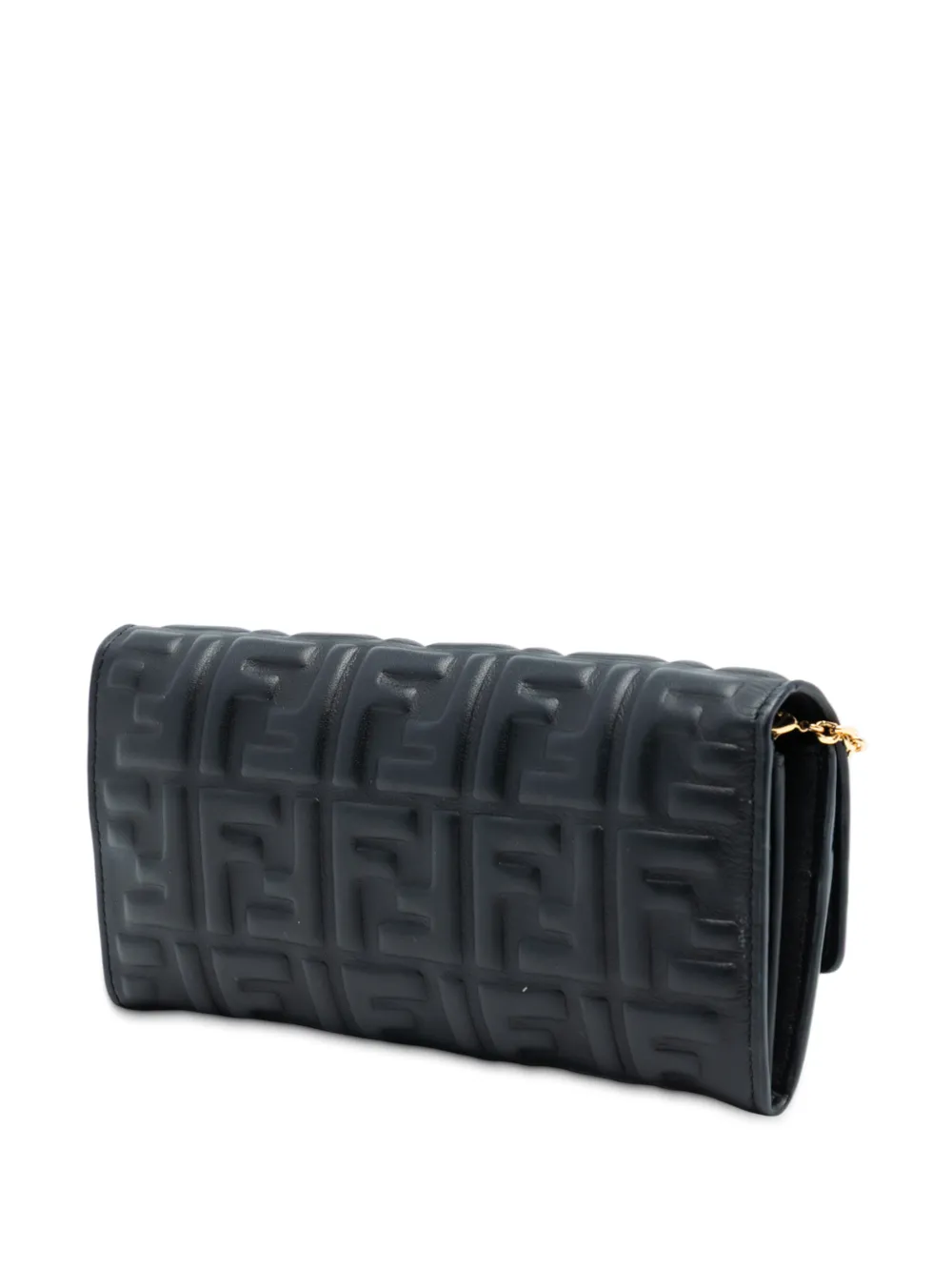 2010-2025 Zucca Embossed Nappa Baguette Continental Wallet With Chain Crossbody Bag