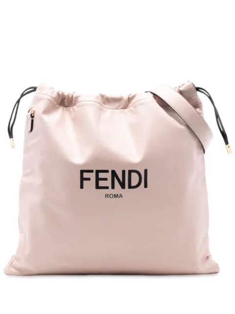 Fendi Pre-Owned 2010-2025 Medium Leather Logo Drawstring crossbody bag