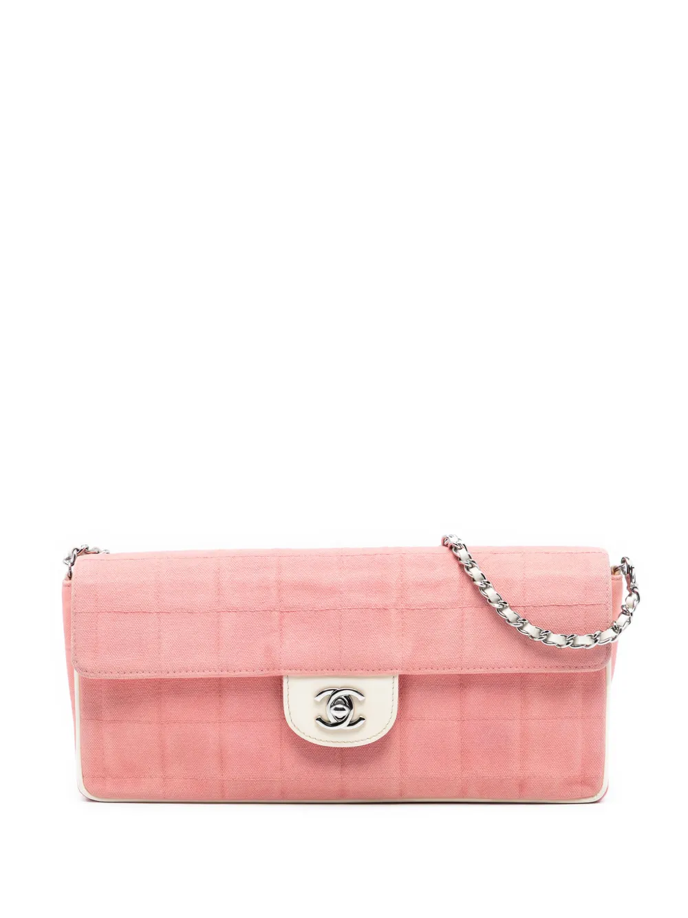 CHANEL Pre-Owned 2002-2003 Chocolate Bar Canvas East West Flap shoulder bag - Rosa