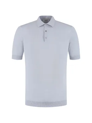 LARDINI ラルディーニ サマーニットポロシャツ　コットン ホワイト 48 LARDINI (ラルディーニ) ウール100％ 無地 長袖 ニット ポロシャツ