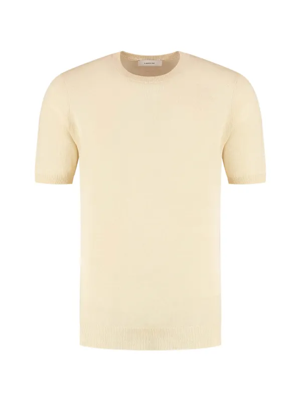 Lardini Short-sleeve Crew-neck Sweater in Neutrals