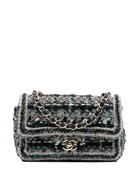 CHANEL Pre-Owned 2018-2019 Mini Rectangular Classic Tweed Braided Single Flap crossbody bag