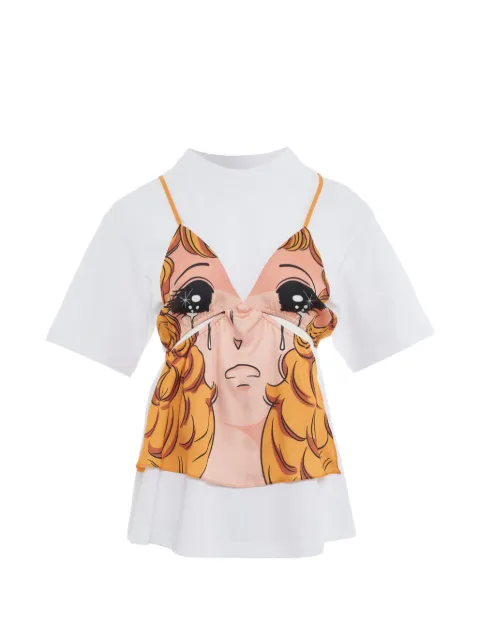 pushBUTTON graphic-print layered T-shirt