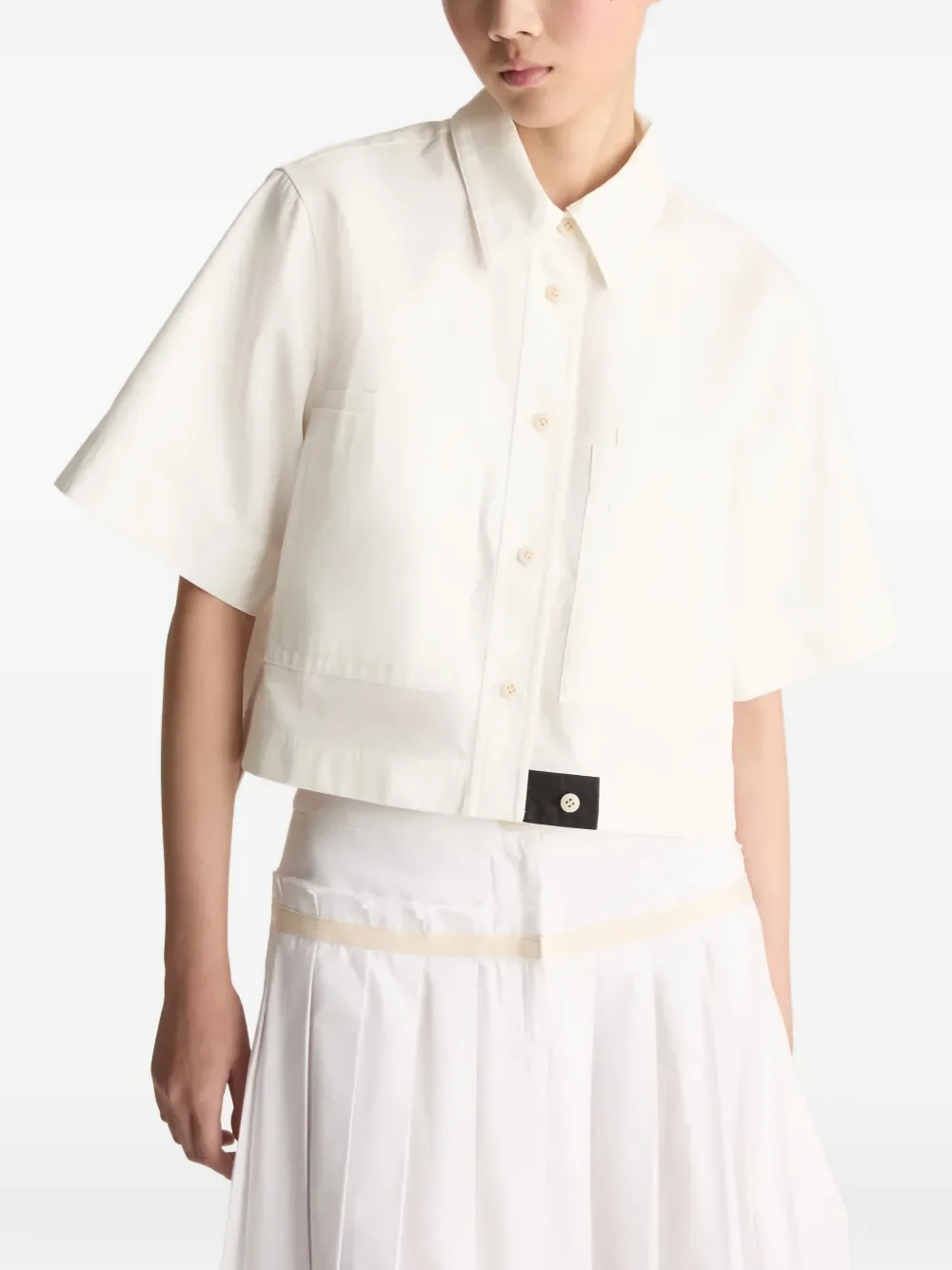 Lee Mathews Annie blouse met korte mouwen Beige