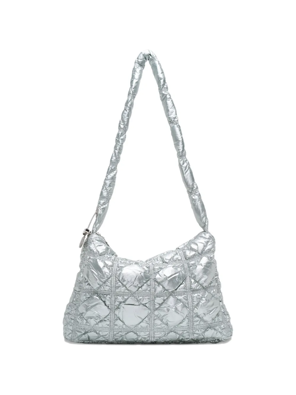 Carlyn Lane Quilted Soulder Bag In Silver