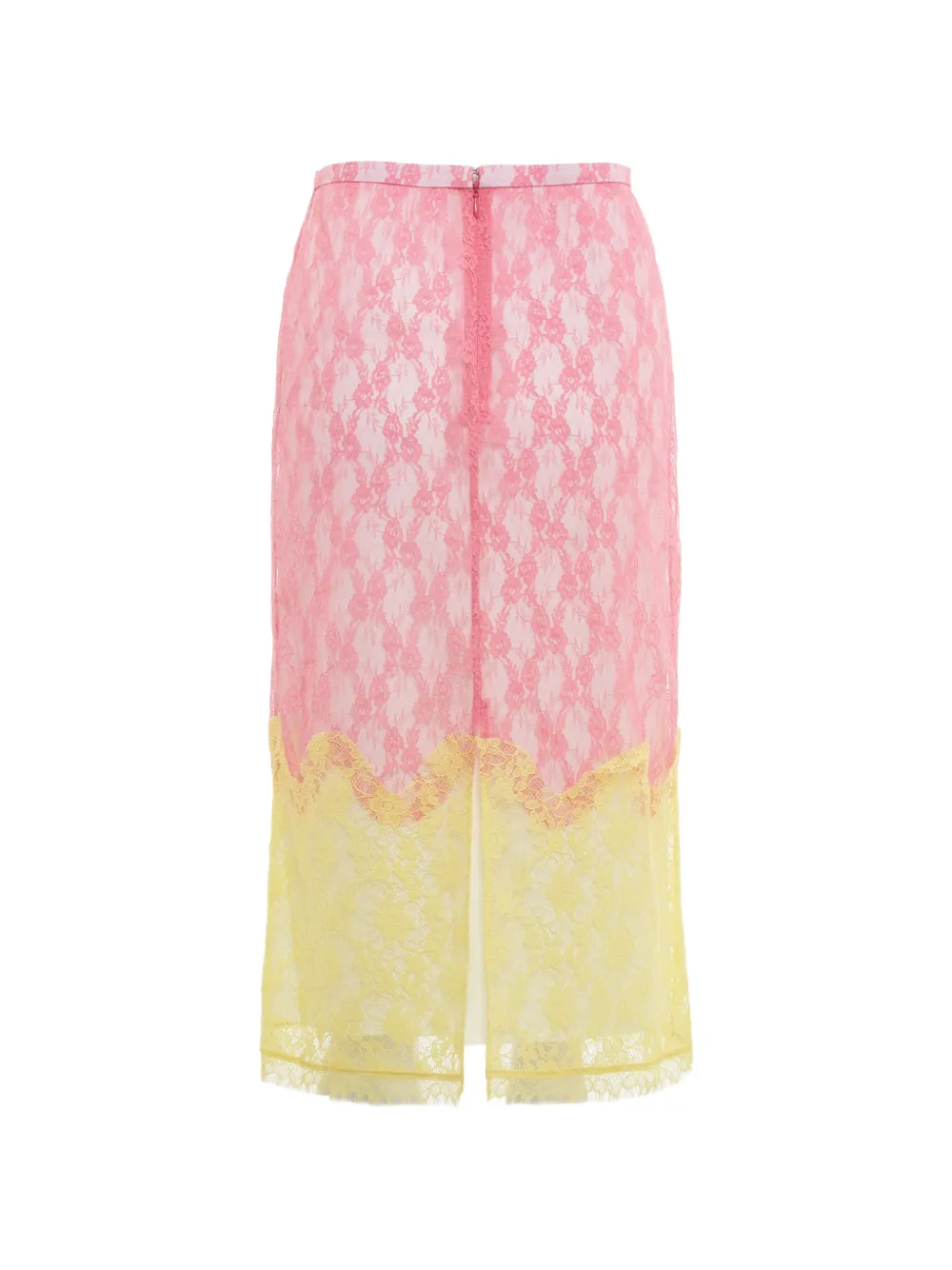 pushBUTTON Midi-rok met colourblocking en kanten laag Roze