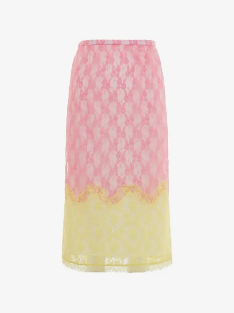 pushBUTTON falda midi con diseño color block