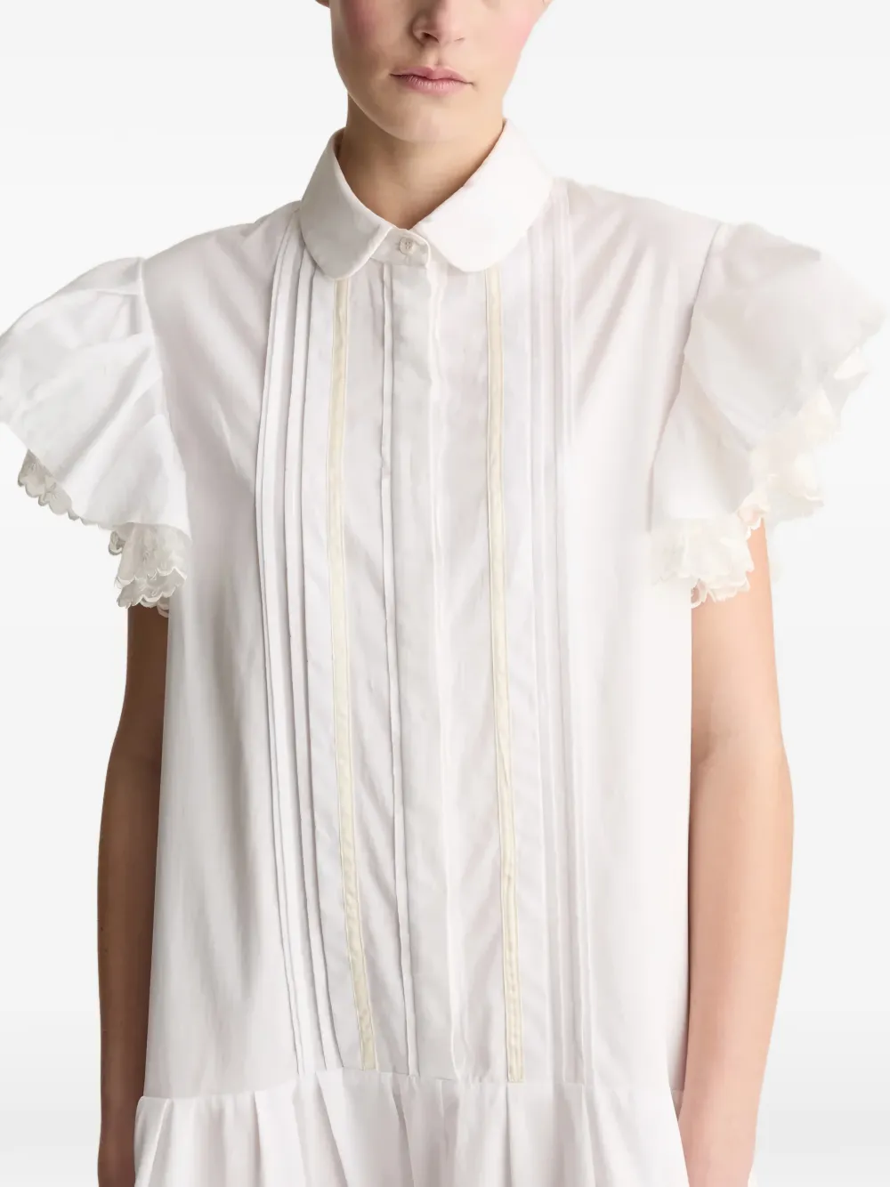  Lee Mathews Tari Ruffled Midi Dress - White 