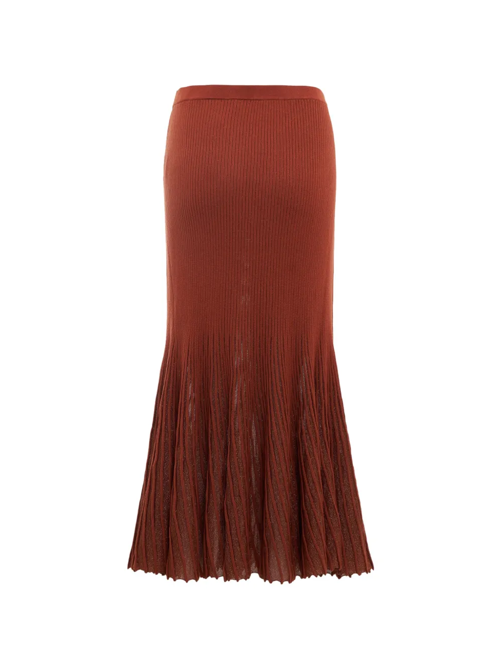 Ulla Johnson Vera ribgebreide midi-rok Oranje