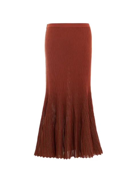 Ulla Johnson Vera ribbed-knit pleated midi skirt