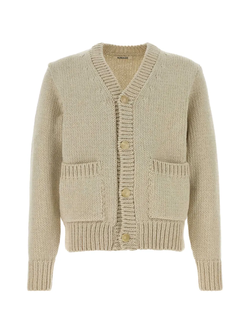 Auralee front-pocket cardigan - Toni neutri