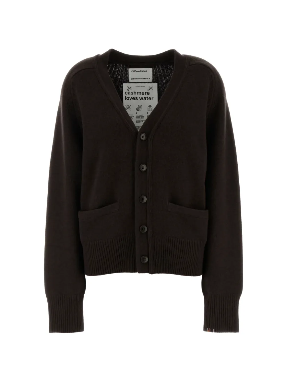 extreme cashmere front-pocket cardigan - Brown