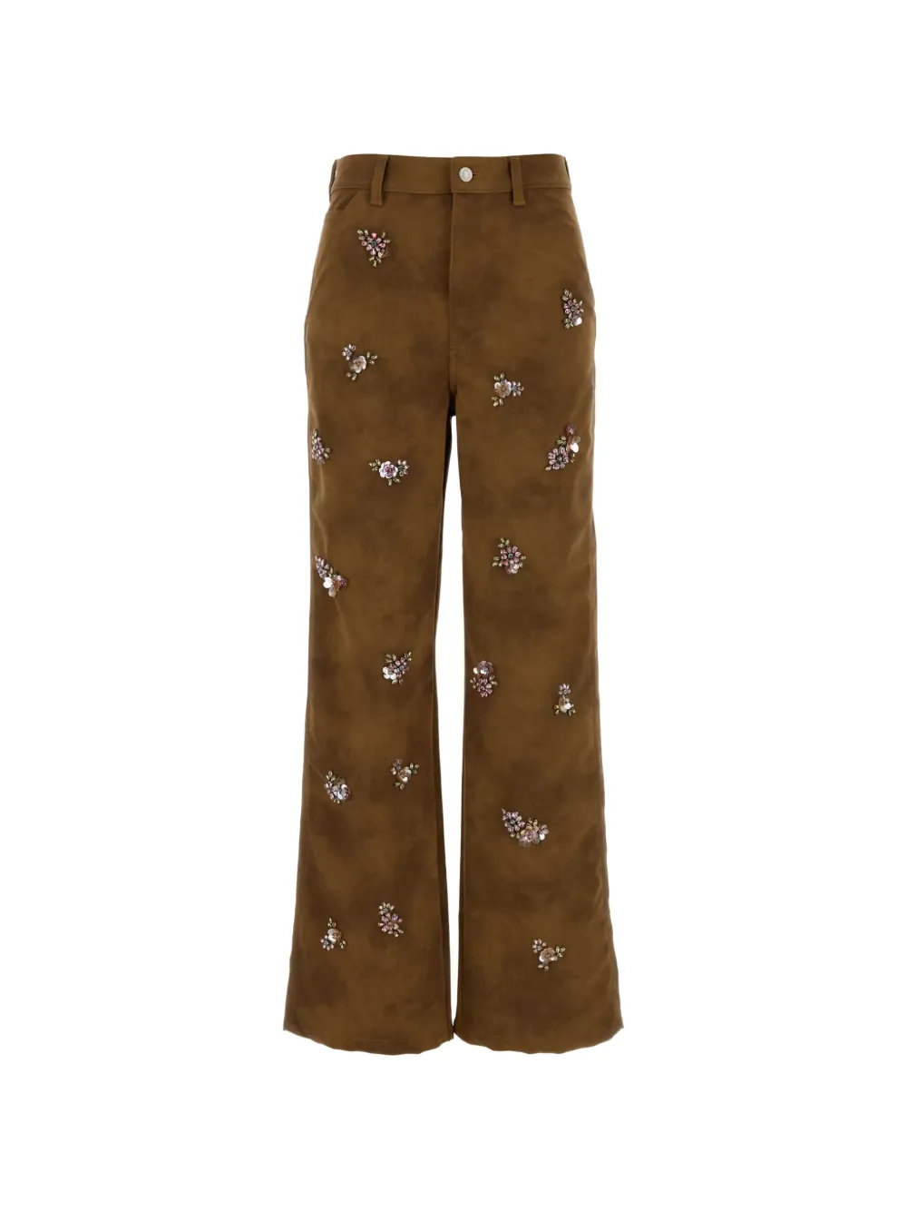 DES PHEMMES faux-leather trousers - Marrone