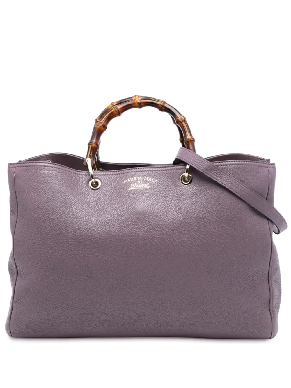 Gucci Pre-Owned 2016-2025 Large Calfskin Bamboo Shopper satchel - Viola
