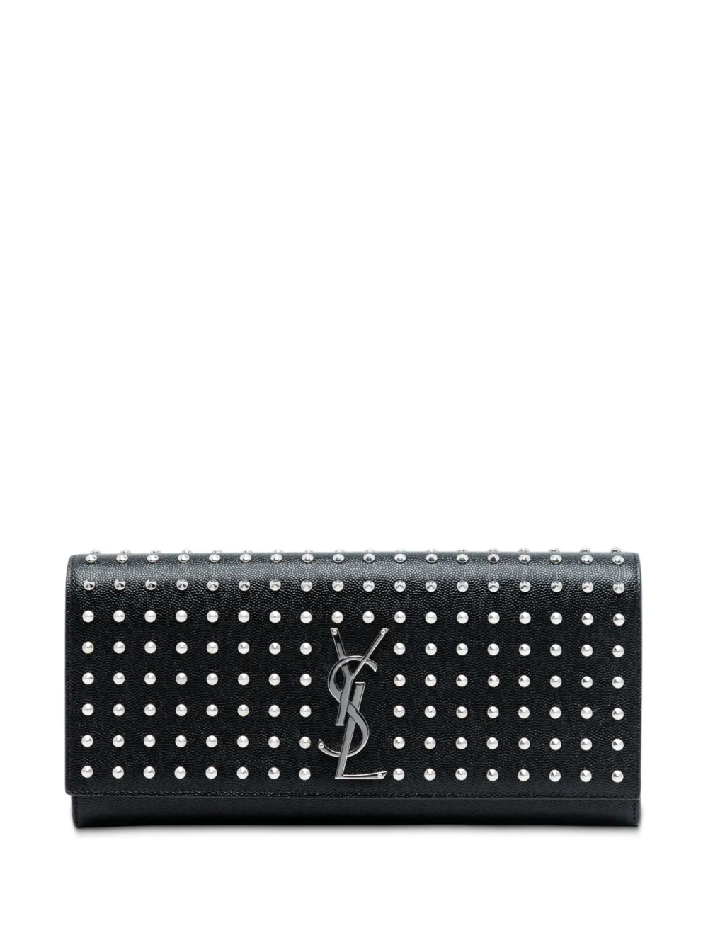 Saint Laurent Pre-Owned 2013-2025 Grain De Poudre Studded Monogram Kate clutch bag - Nero
