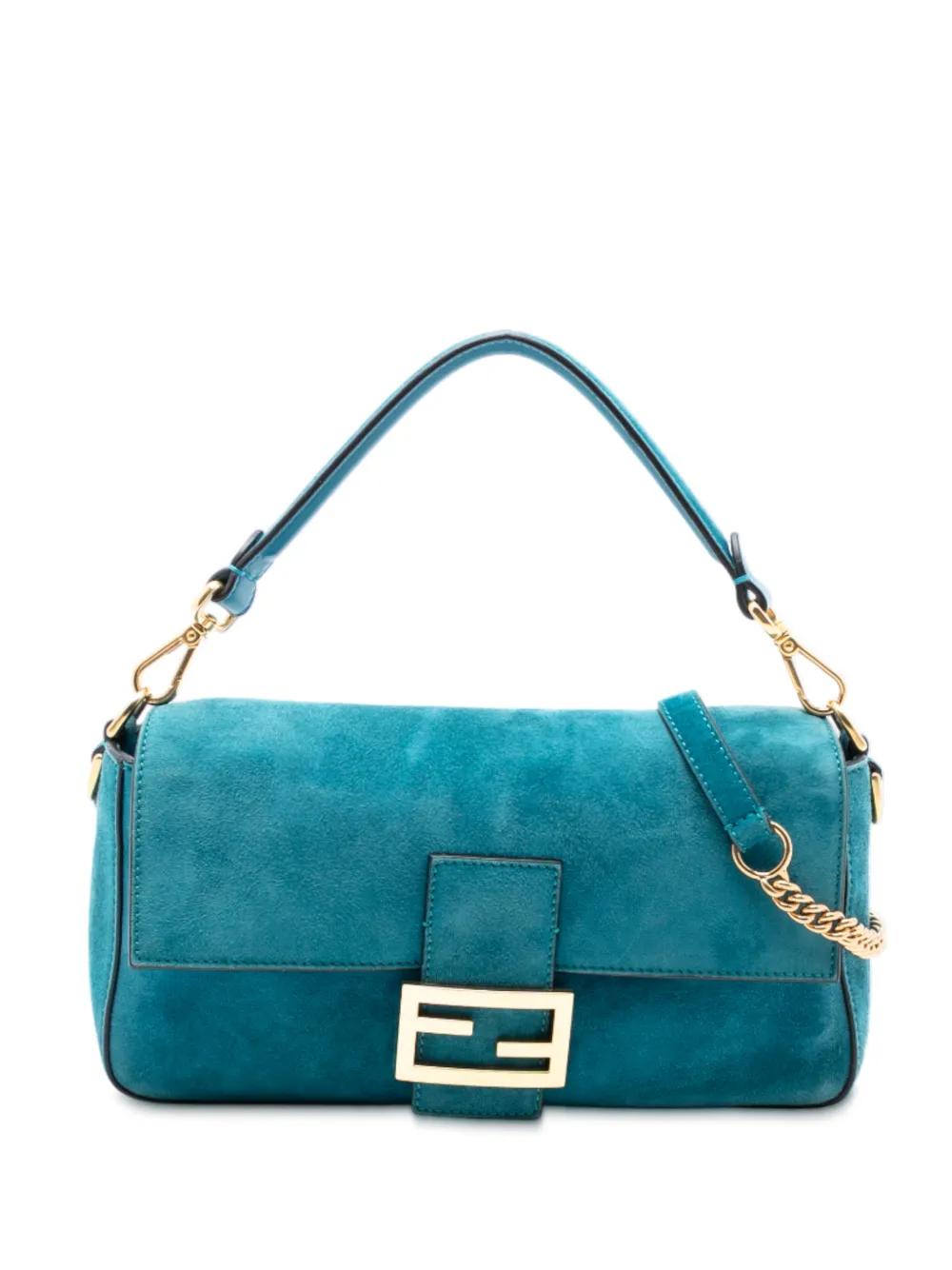 Fendi Pre-Owned 2010-2025 Medium Suede Baguette satchel - Blu