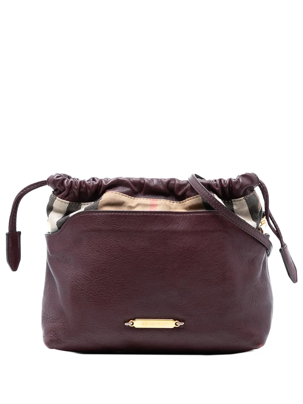 Burberry Pre-Owned 2017-2025 House Check Canvas and Calfskin Little Crush crossbody bag - Rosso