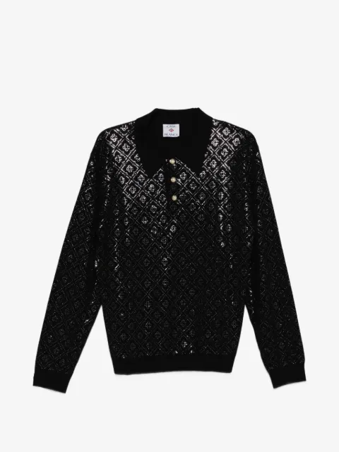 Casablanca patterned buttoned polo shirt
