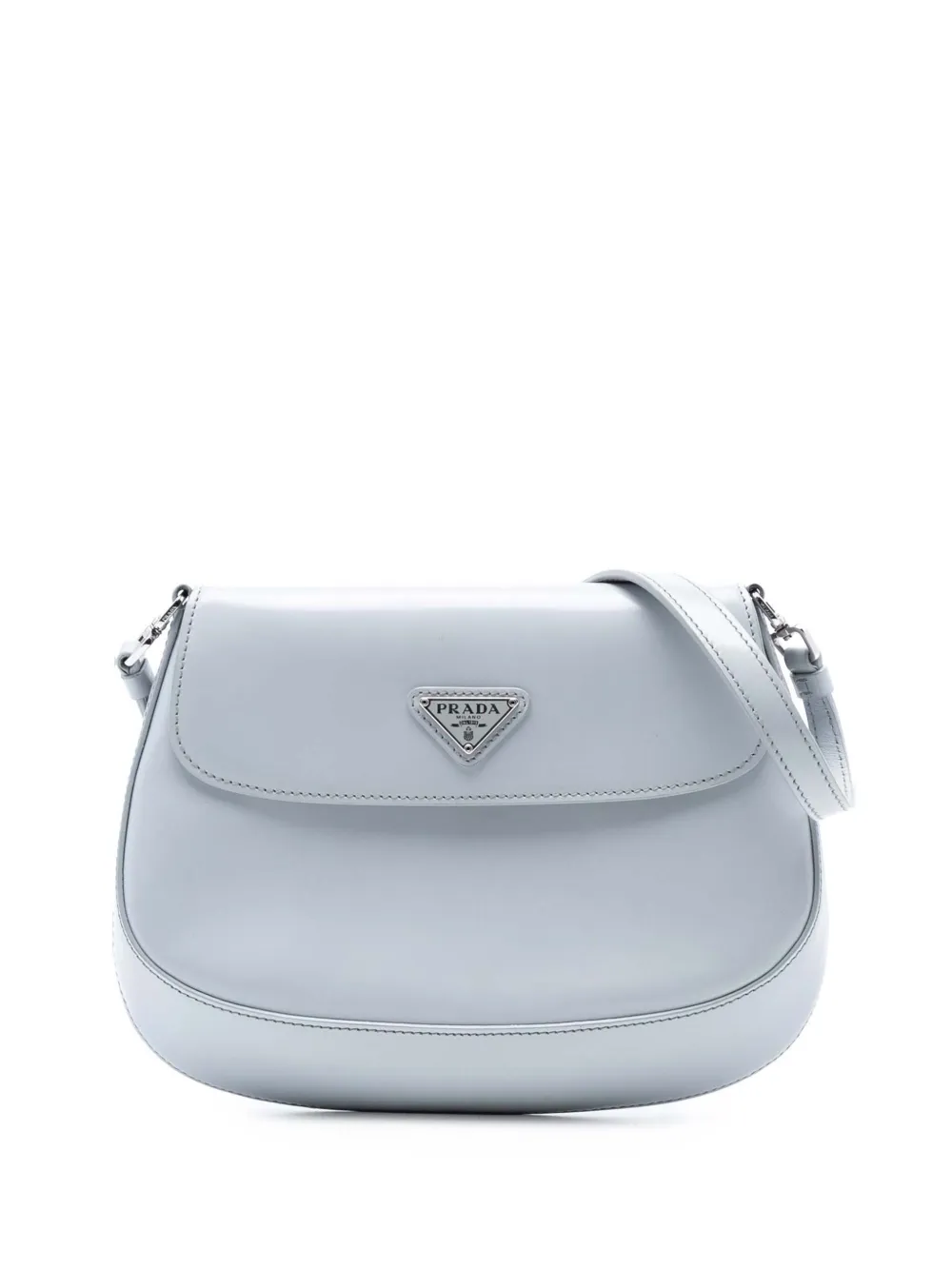 Prada Pre-Owned 2021-2025 Mini Brushed Leather Cleo Flap crossbody bag - Grigio